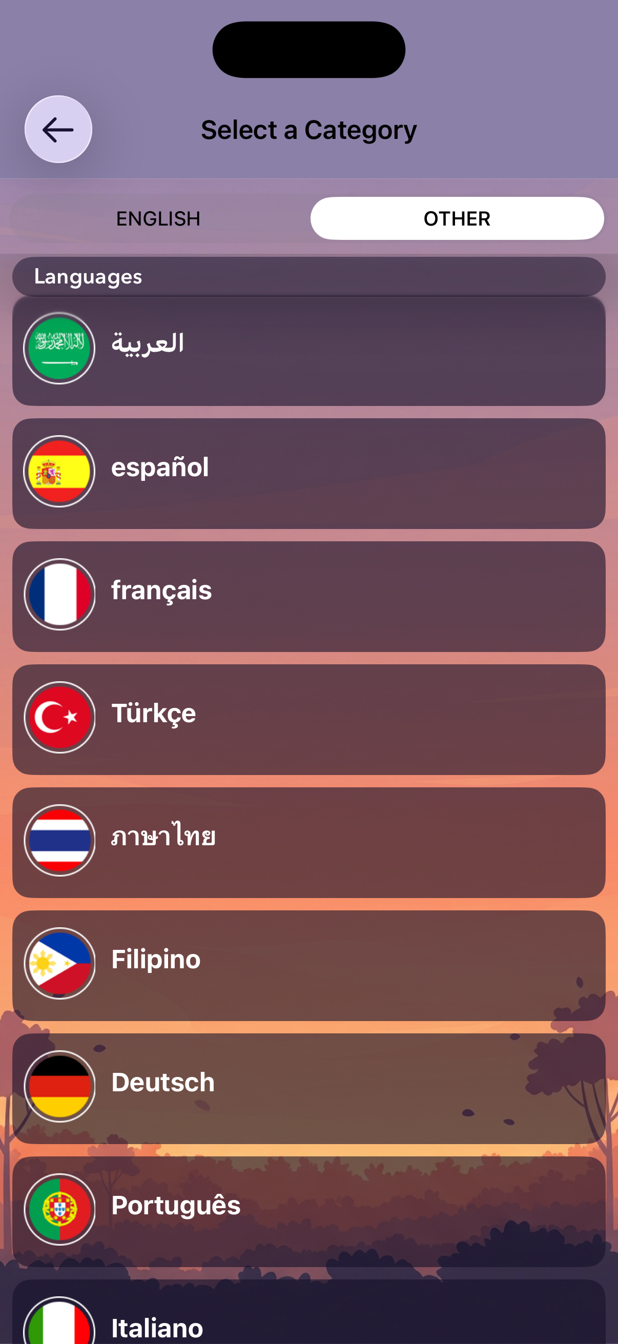 Word Search app - 31 language support