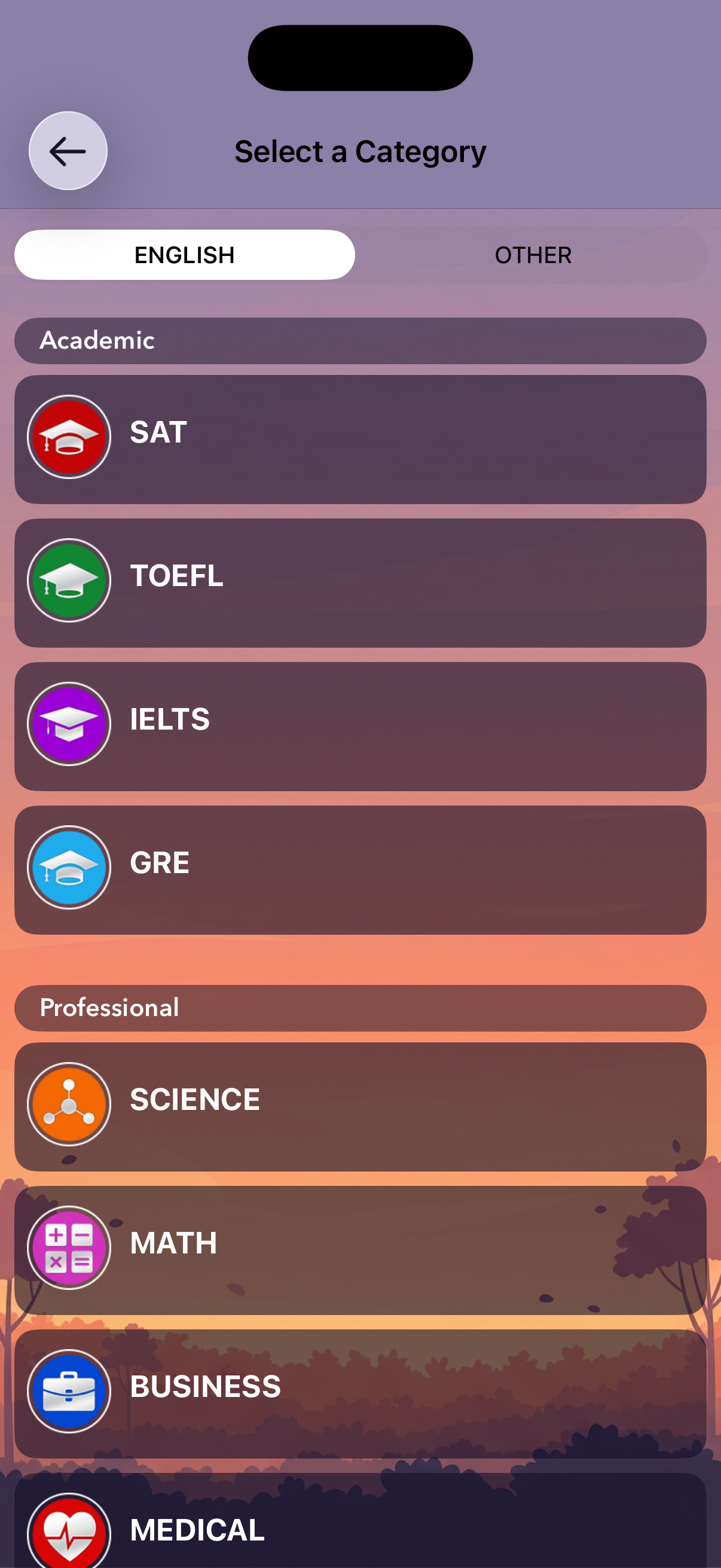 Word Search app - exam prep packs