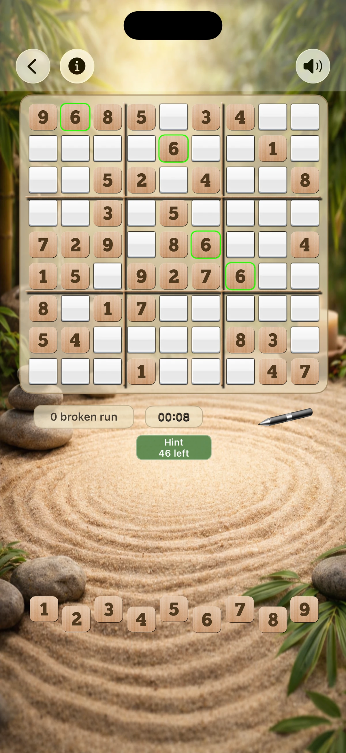 Sudoku Zen - difficulty selection